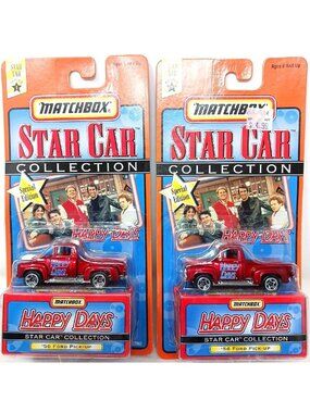 2 Matchbox Star Car Happy Days 56 Ford Pic*kUp Special Ed New Sealed #D33